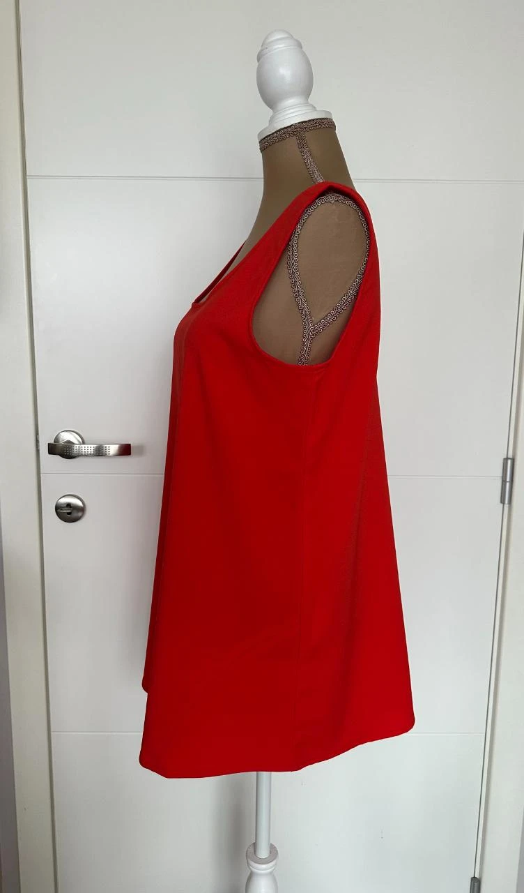 Save The Queen Mooi oranje rood bloesje zonder mouwen. – photo 2